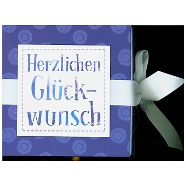 Geschenkschachtel mit Band 13 x 13 cm Herzlichen Glückwunsch