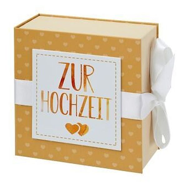 Geschenkschachtel mit Band 13 x 13 cm Zur Hochzeit