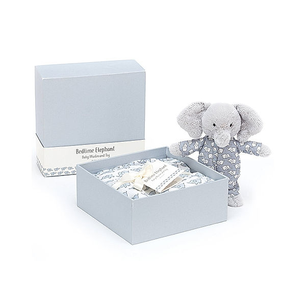 Jellycat Geschenkset BEDTIME ELEPHANT 2-teilig in blau/grau