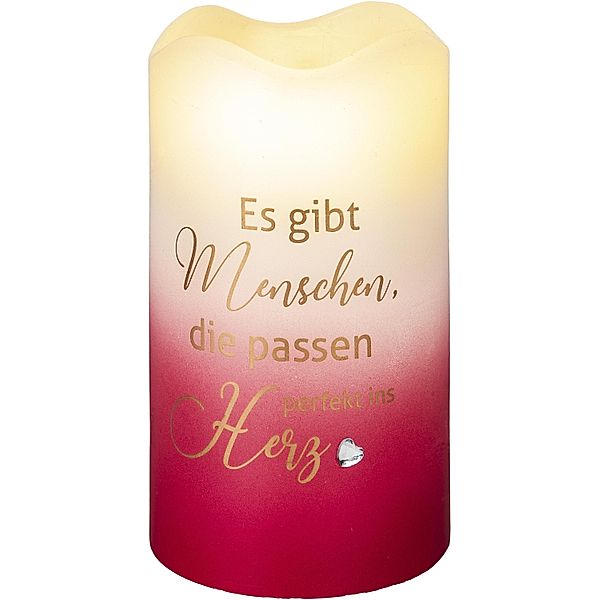 Geschenkset LED-Echtwachskerze Herz