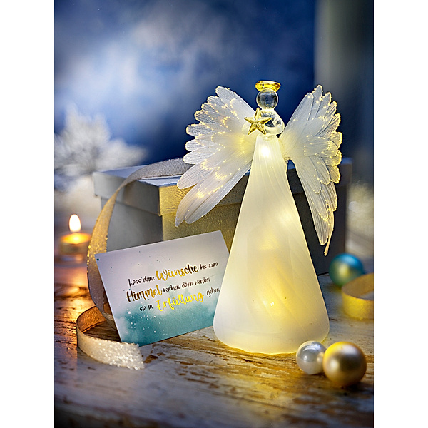 Geschenkset LED-Engel Grazia mit Grußkarte