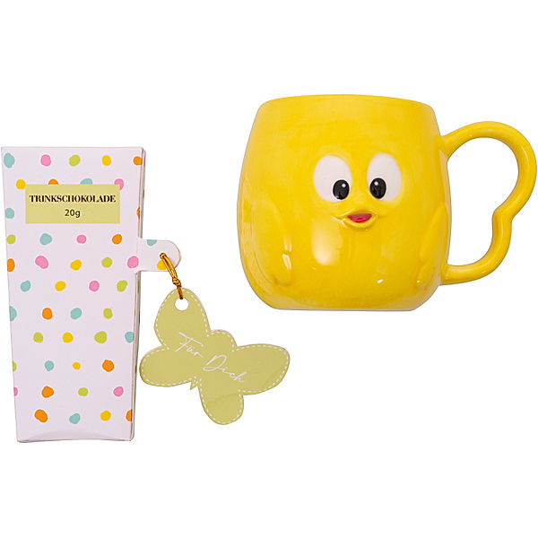 Geschenkset Tasse Küken mit Schokolade