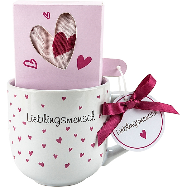 Geschenkset Tasse mit Socken Love