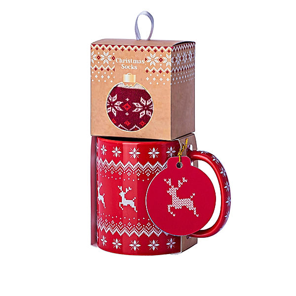 Geschenkset Tasse mit Weihnachtssocken