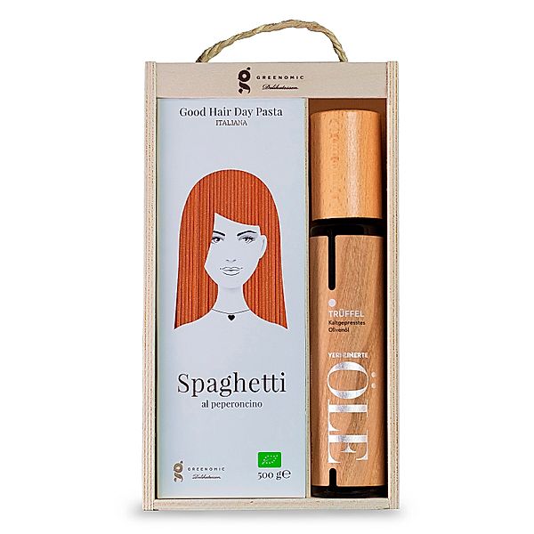 Geschenkset Trüffel Olivenöl & Bio Chili Good Hair Day Pasta von Greenomic