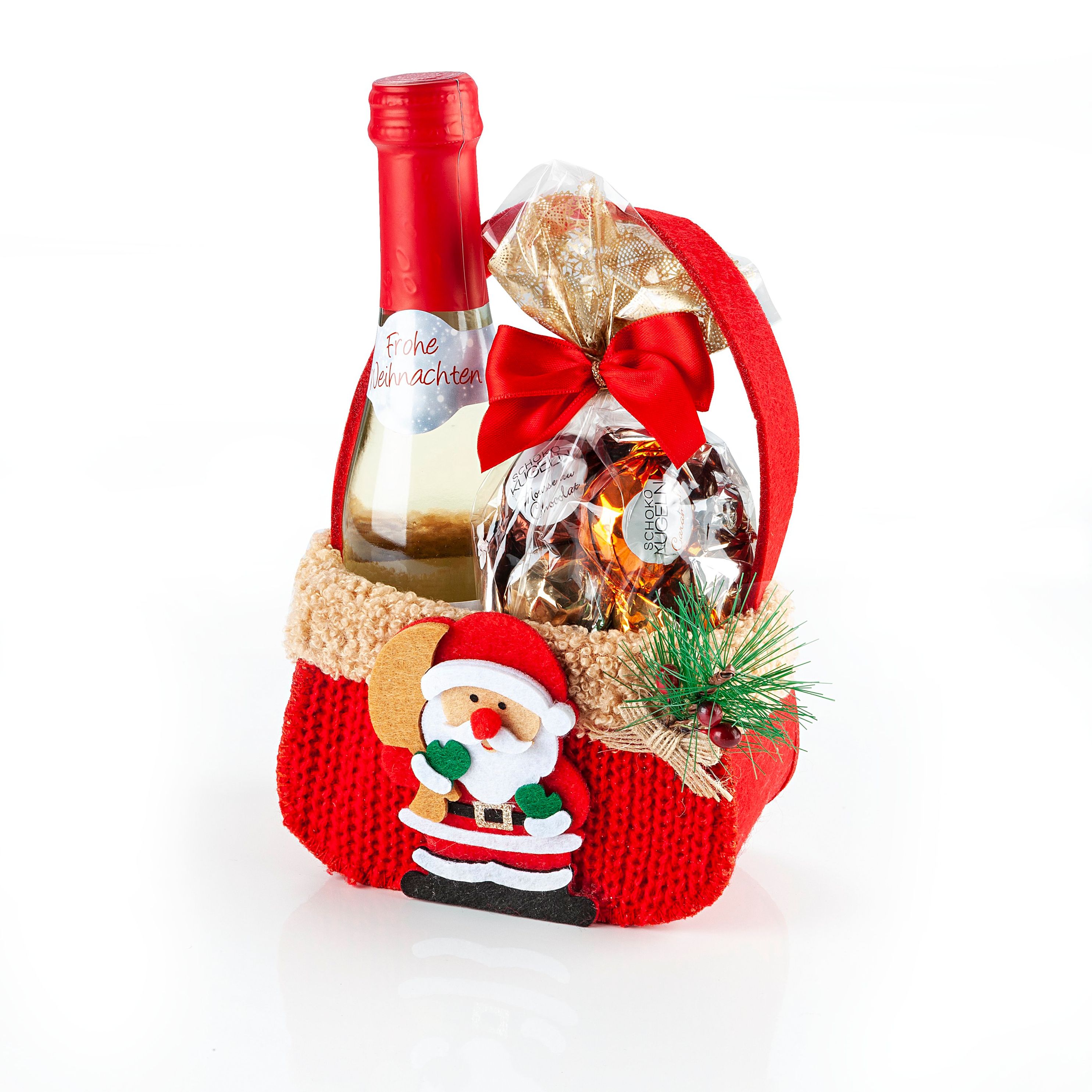 Geschenkset „Weihnachts-Täschchen“ mit Secco & Süßigkeiten | Weltbild.de