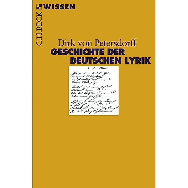 Geschichte der deutschen Lyrik, Dirk von Petersdorff