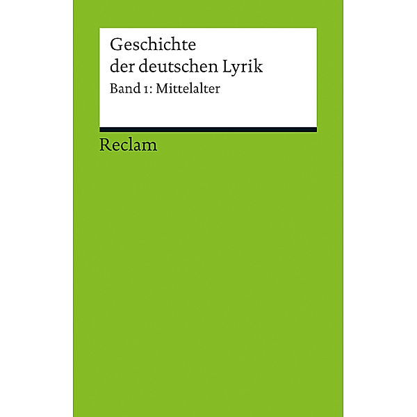 Geschichte der deutschen Lyrik.Bd.1, Franz-Josef Holznagel