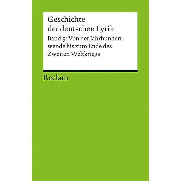Geschichte der deutschen Lyrik.Bd.5, Ralf Schnell