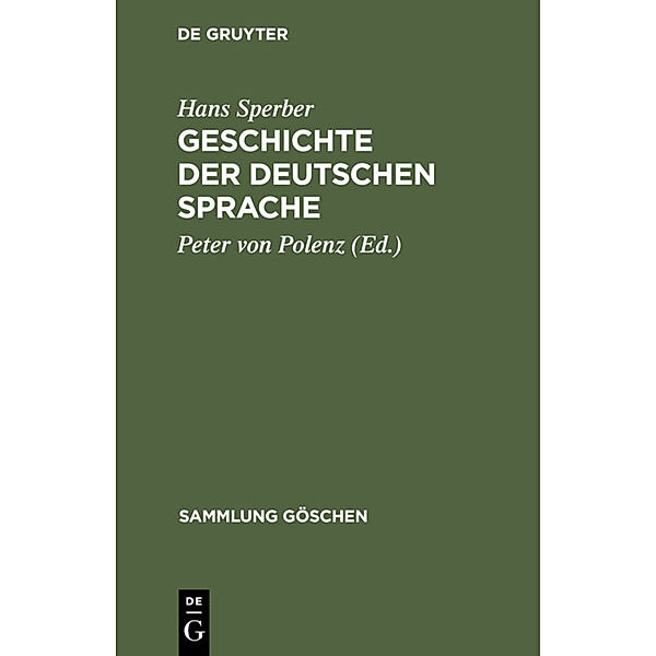 Geschichte der deutschen Sprache, Hans Sperber