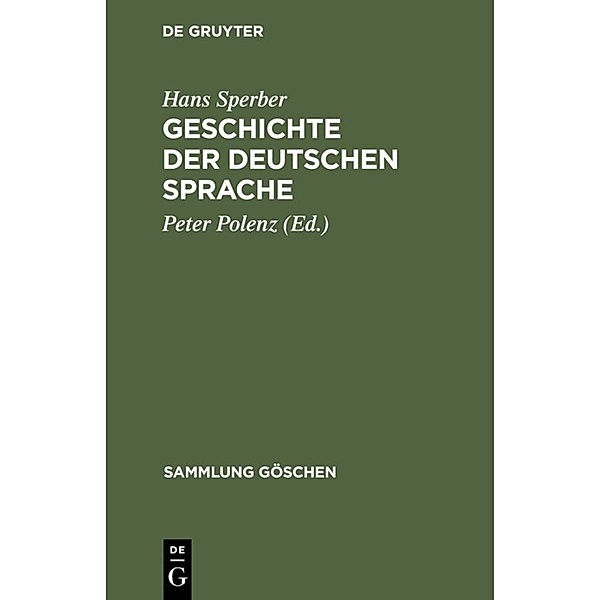 Geschichte der deutschen Sprache, Hans Sperber