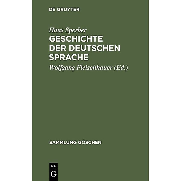 Geschichte der deutschen Sprache, Hans Sperber