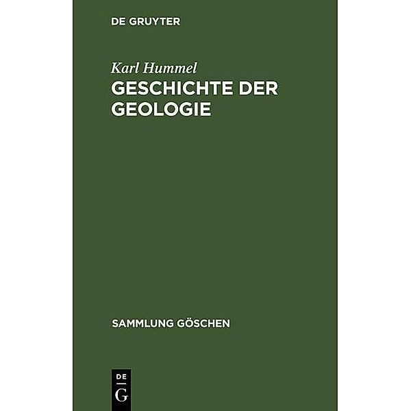 Geschichte der Geologie / Sammlung Göschen Bd.899, Karl Hummel