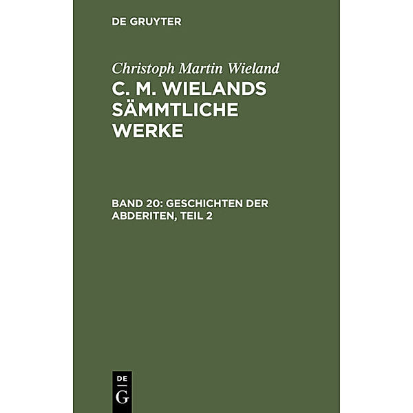 Geschichten der Abderiten, Teil 2, Christoph Martin Wieland