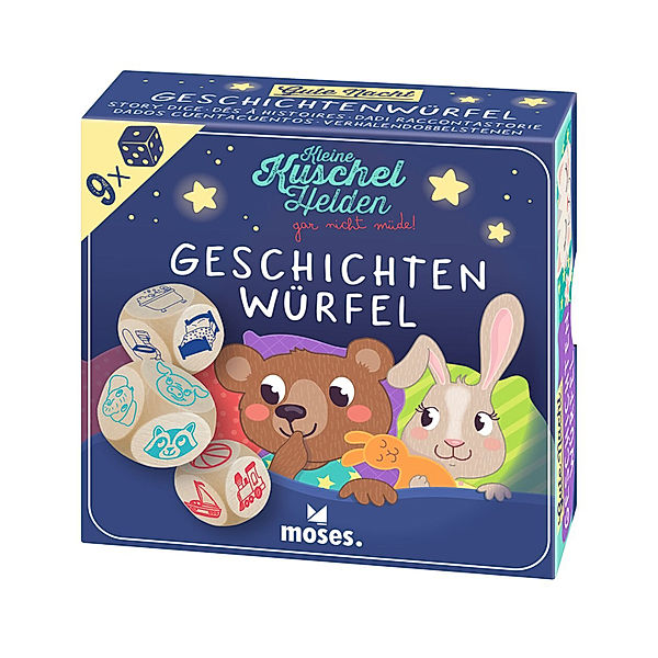 moses Verlag Geschichtenwürfel KLEINE KUSCHELHELDEN 9-teilig