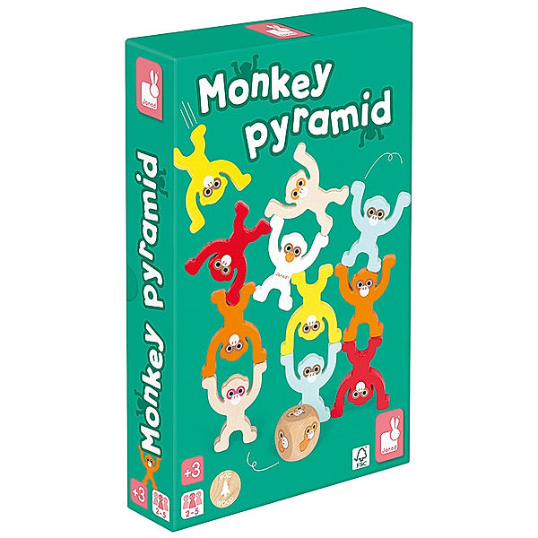 Janod Geschicklichkeitsspiel MONKEY PYRAMID 20-teilig