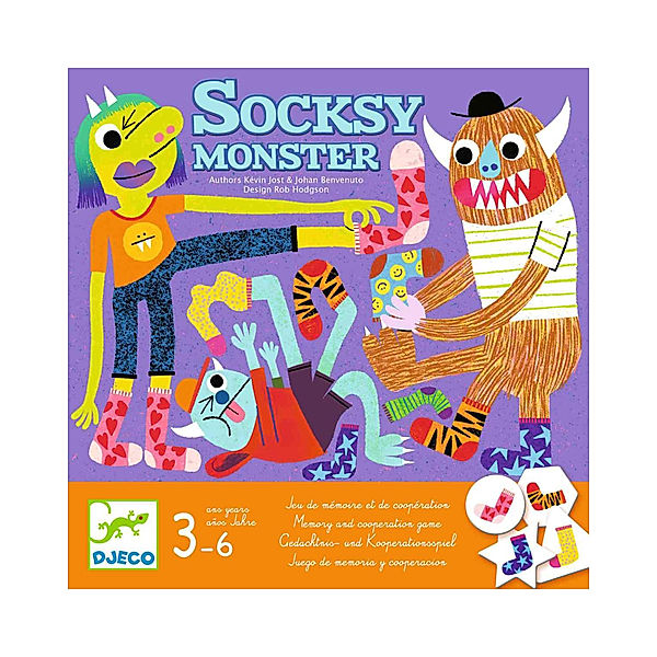 Djeco Gesellschaftsspiel SOCKS Y MONSTER 44-teilig