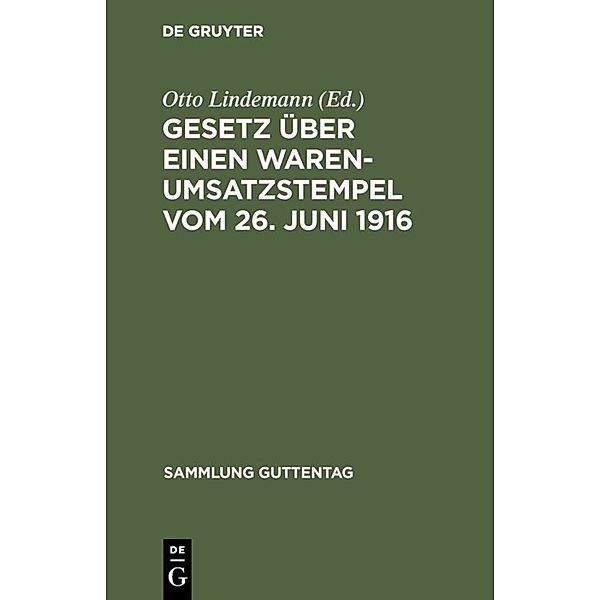 Gesetz über einen Warenumsatzstempel vom 26. Juni 1916