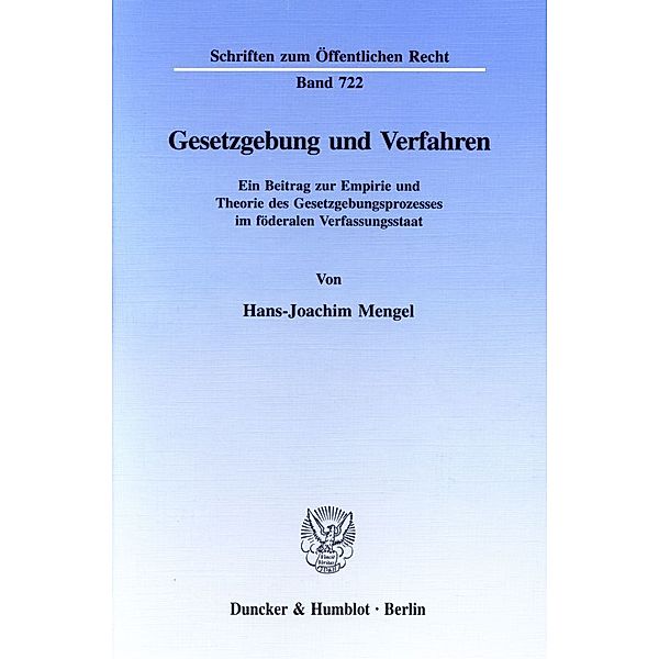 Gesetzgebung und Verfahren., Hans-Joachim Mengel