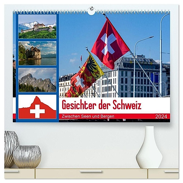 Gesichter der Schweiz, Zwischen Seen und Bergen (hochwertiger Premium Wandkalender 2024 DIN A2 quer), Kunstdruck in Hochglanz, Alain Gaymard