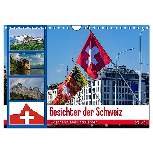 Gesichter der Schweiz, Zwischen Seen und Bergen (Wandkalender 2024 DIN A4 quer), CALVENDO Monatskalender, Alain Gaymard