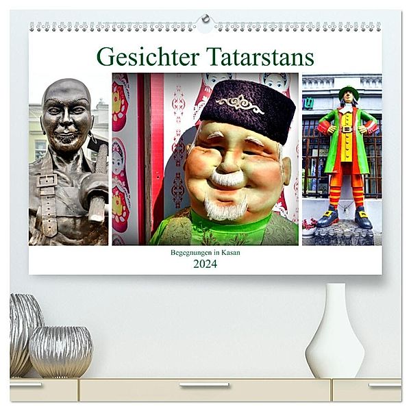 Gesichter Tatarstans - Begegnungen in Kasan (hochwertiger Premium Wandkalender 2024 DIN A2 quer), Kunstdruck in Hochglanz, Henning von Löwis of Menar