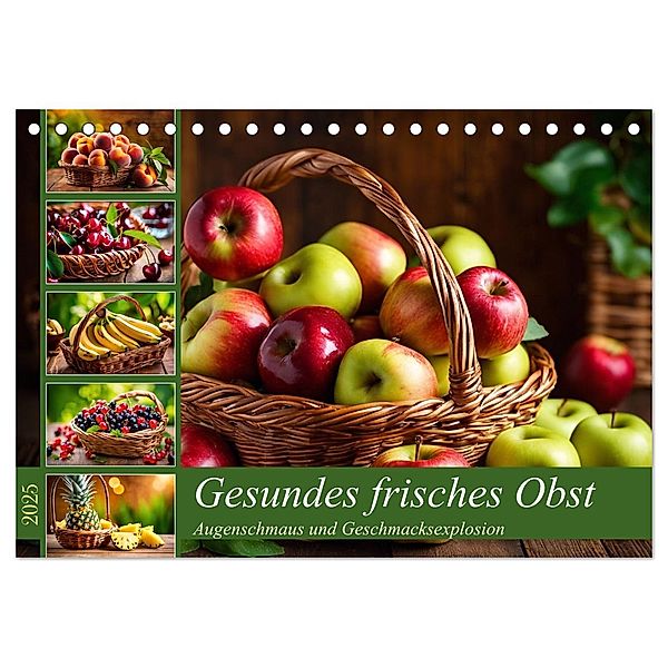 Gesundes frisches Obst (Tischkalender 2025 DIN A5 quer), CALVENDO Monatskalender, Calvendo, Claudia Kleemann