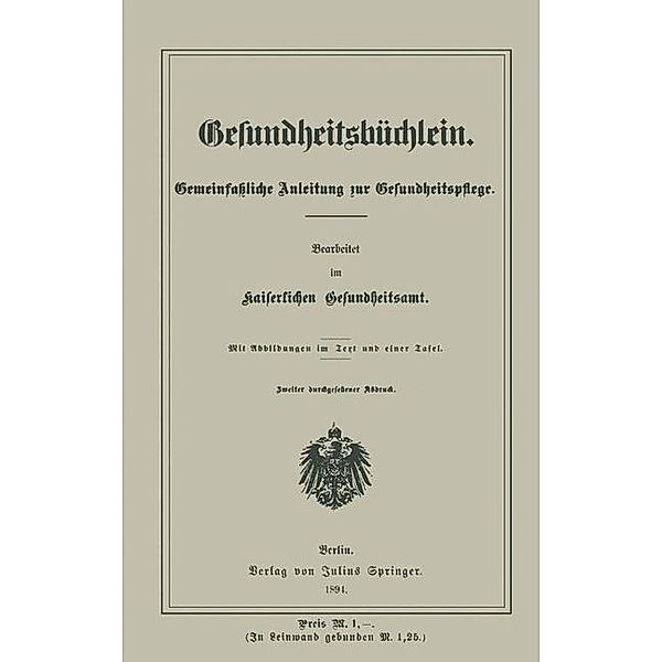 Gesundheitsbüchlein, Kaiserlichen Gesundheitsamt