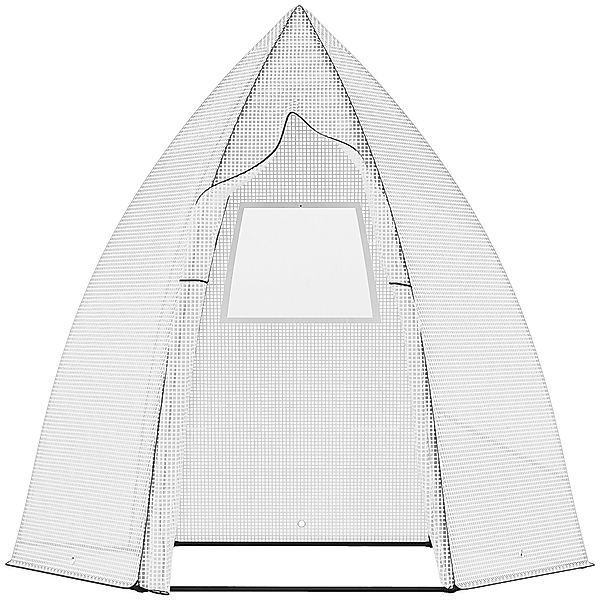 Gewächshaus mit aufrollbarem Fenster weiß (Farbe: weiß)