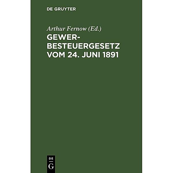 Gewerbesteuergesetz vom 24. Juni 1891