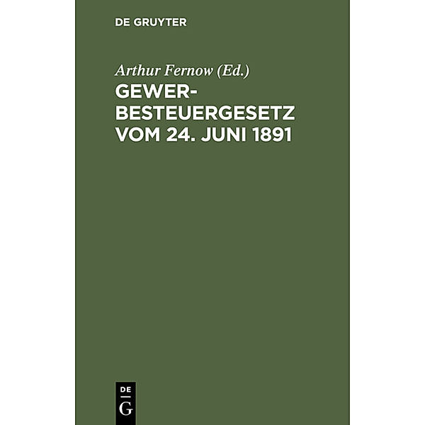 Gewerbesteuergesetz vom 24. Juni 1891