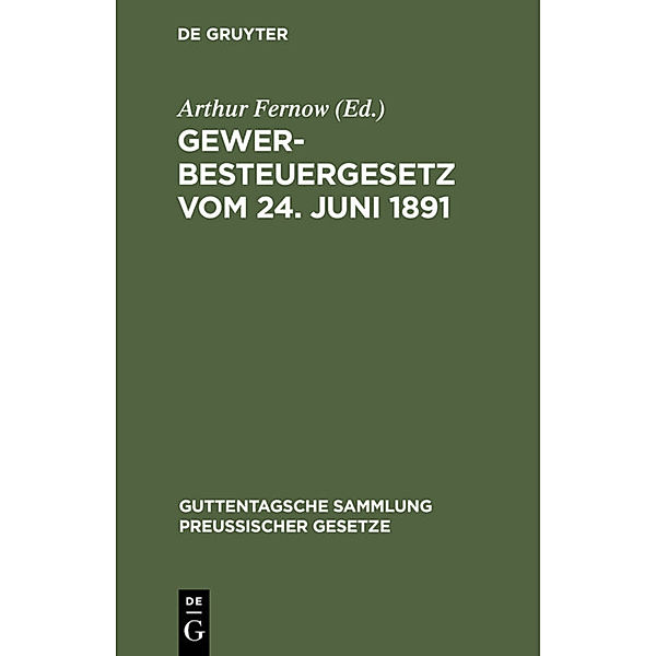 Gewerbesteuergesetz vom 24. Juni 1891