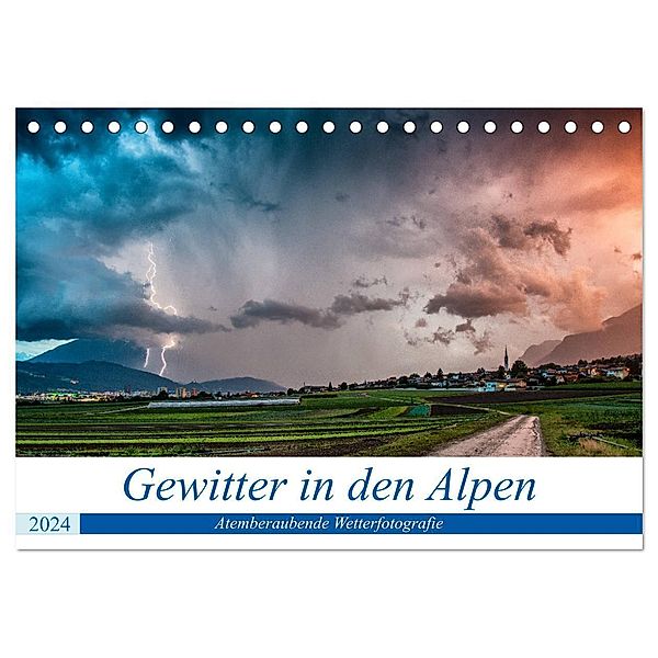 Gewitter in den Alpen (Tischkalender 2024 DIN A5 quer), CALVENDO Monatskalender, Danijel Jovanovic