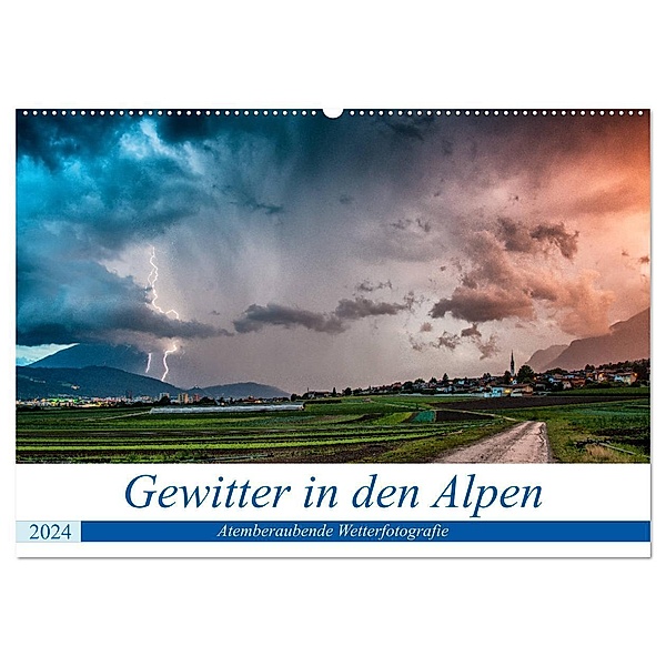 Gewitter in den Alpen (Wandkalender 2024 DIN A2 quer), CALVENDO Monatskalender, Danijel Jovanovic