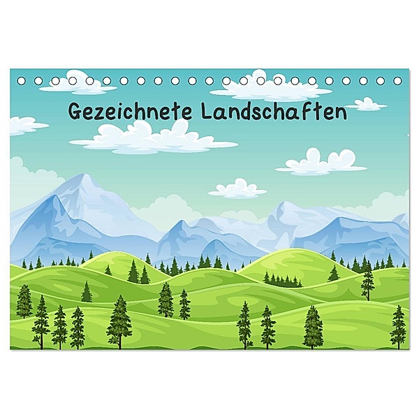 Gezeichnete Landschaften (Tischkalender 2024 DIN A5 quer), CALVENDO Monatskalender, Gabi Wolf