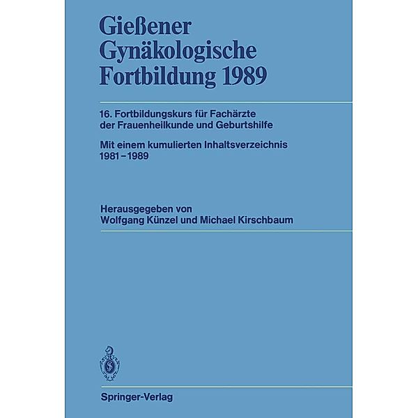 Giessener Gynäkologische Fortbildung 1989