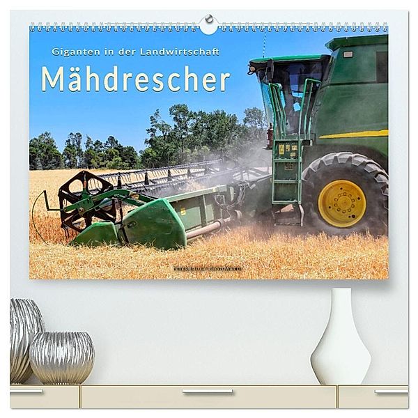 Giganten in der Landwirtschaft - Mähdrescher (hochwertiger Premium Wandkalender 2025 DIN A2 quer), Kunstdruck in Hochglanz, Calvendo, Peter Roder