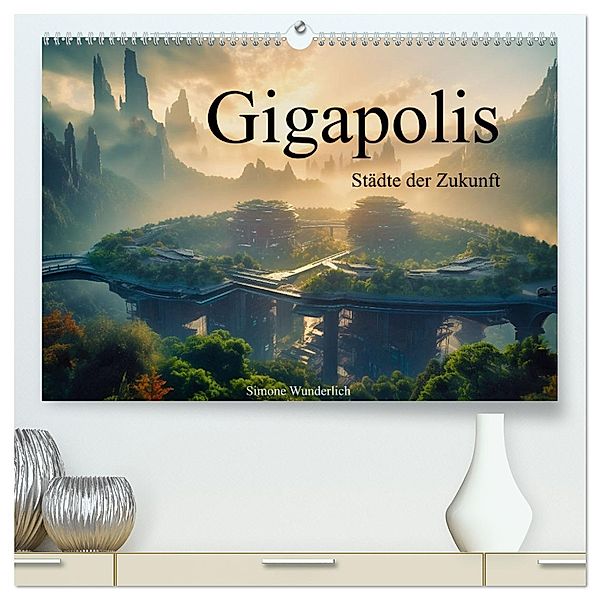 Gigapolis (hochwertiger Premium Wandkalender 2024 DIN A2 quer), Kunstdruck in Hochglanz, Calvendo, Simone Wunderlich