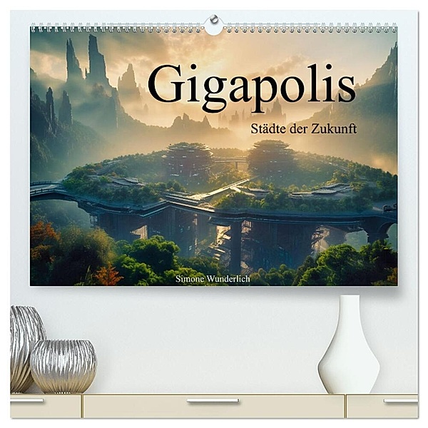 Gigapolis (hochwertiger Premium Wandkalender 2025 DIN A2 quer), Kunstdruck in Hochglanz, Calvendo, Simone Wunderlich