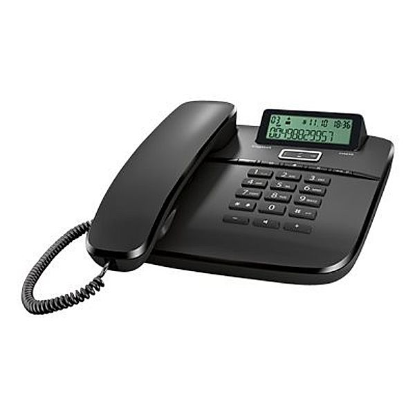 GIGASET DA610 schwarz schnurgebunden analog mit Display Freisprechfunktion CLIP Telefonbuch für bis zu 50 Einträge