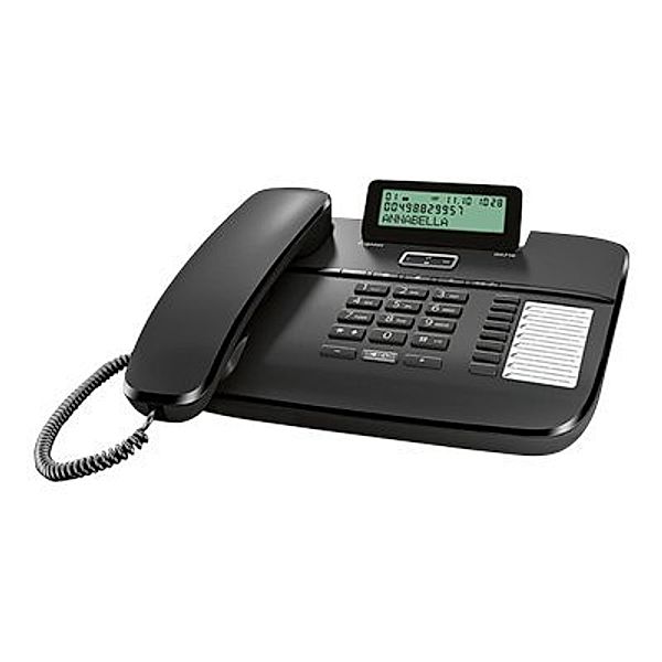 GIGASET DA710 schwarz schnurgeb. analog klappbares Grafik-Display Freisprechen CLIP Telefonbuch für 100 Einträge 8 Direktwahltasten