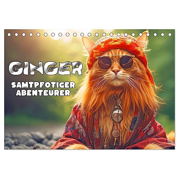 Ginger - Samtpfotiger Abenteurer (Tischkalender 2025 DIN A5 quer), CALVENDO Monatskalender, Calvendo, Liselotte Brunner-Klaus