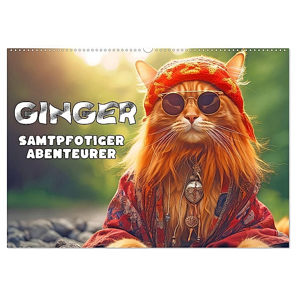 Ginger - Samtpfotiger Abenteurer (Wandkalender 2025 DIN A2 quer), CALVENDO Monatskalender, Calvendo, Liselotte Brunner-Klaus
