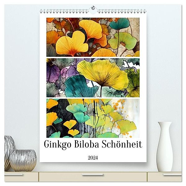 Ginkgo Biloba Schönheit (hochwertiger Premium Wandkalender 2024 DIN A2 hoch), Kunstdruck in Hochglanz, Justyna Jaszke JBJart