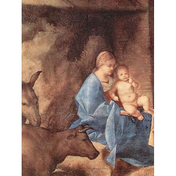 Giorgione - Anbetung der der Drei Heiligen Könige, Detail: Maria mit Christuskind, Ochse und Esel - 1.000 Teile (Puzzle)
