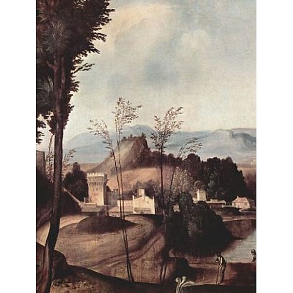 Giorgione - Der Mosesknabe vor dem Pharao, Szene: Feuerprobe des Mosesknaben, Detail: Landschaft - 100 Teile (Puzzle)