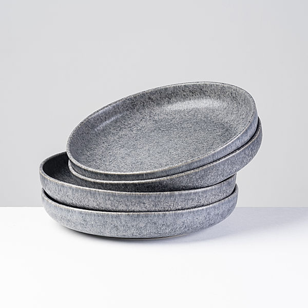 Gipfelstück Suppenteller-Set, Steinzeug Moos'N'Stein (Farbe: Grau)