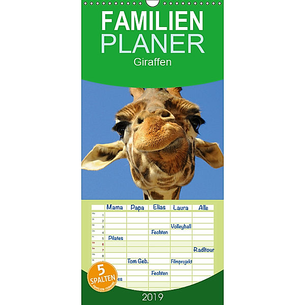 Giraffen - Familienplaner hoch (Wandkalender 2019 , 21 cm x 45 cm, hoch), Elisabeth Stanzer