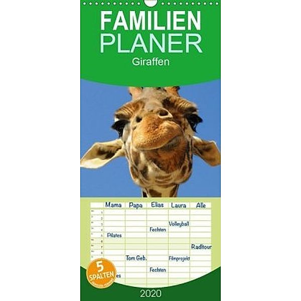 Giraffen - Familienplaner hoch (Wandkalender 2020 , 21 cm x 45 cm, hoch), Elisabeth Stanzer