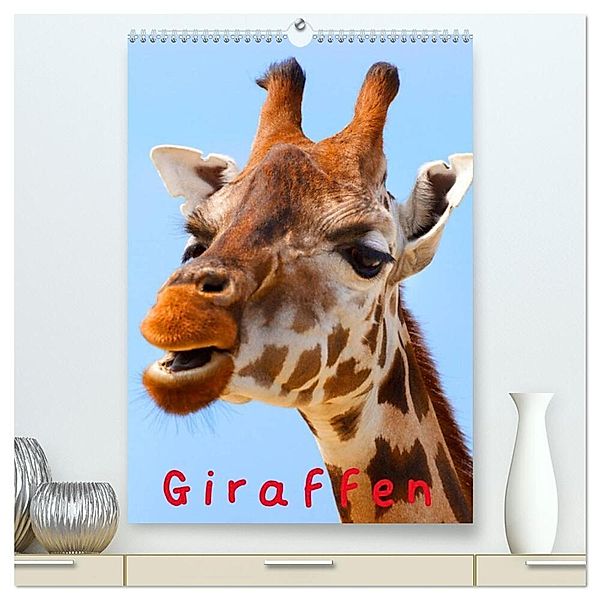 Giraffen (hochwertiger Premium Wandkalender 2024 DIN A2 hoch), Kunstdruck in Hochglanz, Elisabeth Stanzer